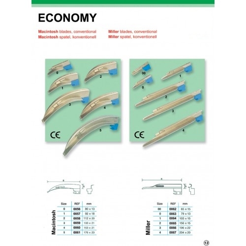 Macintosh & Miller blades, conventional